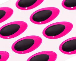 3D Epoxy Teardrop Eyes, Fluo Pink, 15 mm
